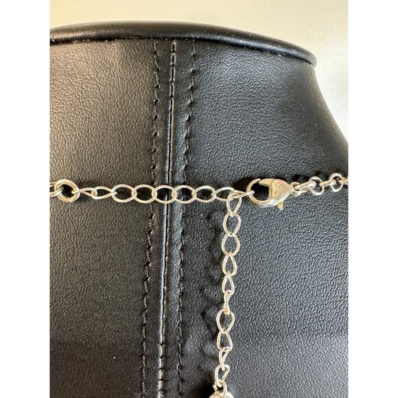 Silver toned and rhinestones necklace 16” & 3” ext - Picture 6 of 15